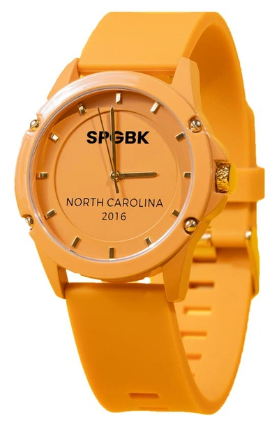 Shop Spgbk Watches Hope Mills Silicone Strap Watch, 42mm In Mustard