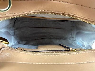 Shop Michael Kors Women's Hamilton Traveler Leather Messenger Bag In Tan/ White/ Black