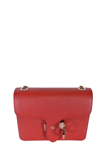 Gucci Interlocking Shoulder Bag Gg Red Leather