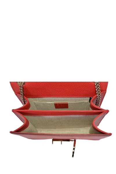 Gucci Interlocking Shoulder Bag Gg Red Leather