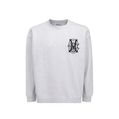 Shop Marcelo Burlon County Of Milan Cotton Logo Sweatshirt In Gray