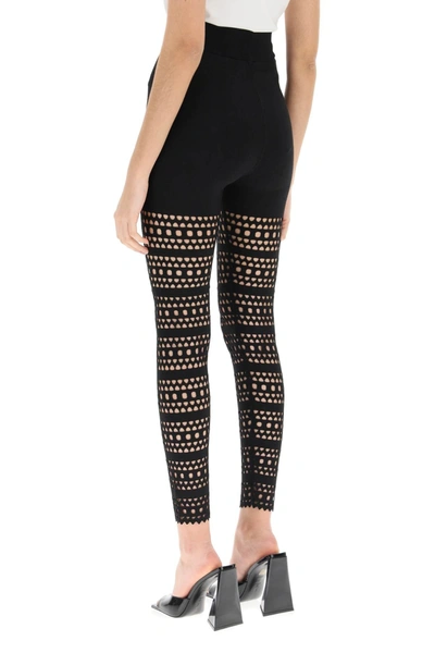 Shop Alaïa Vienne Perforated Leggings