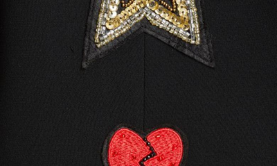 Shop Cinq À Sept Rumi Sacred Heart Appliqué Blazer In Black/ Multi
