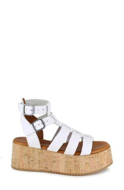 Candies Moramy Ankle Strap Platform Sandal In White