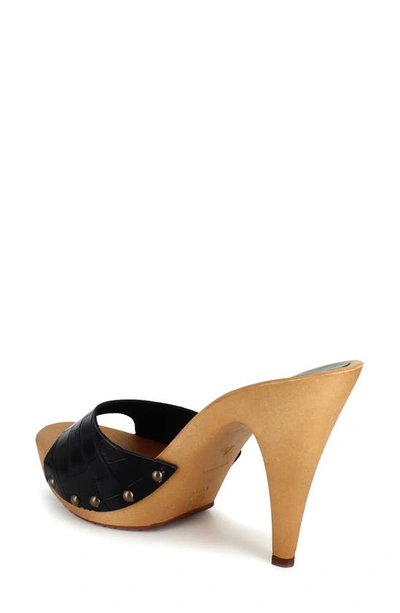 Candies Viviana Slide Sandal In Black Croc