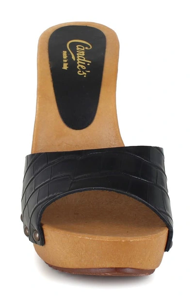 Candies Viviana Slide Sandal In Black Croc
