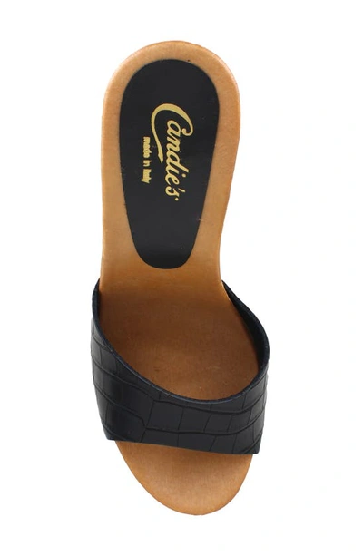 Candies Viviana Slide Sandal In Black Croc