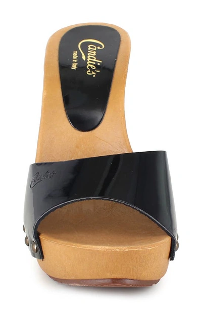 Candies Viviana Slide Sandal In Black Patent