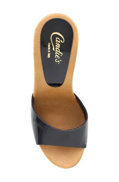 Candies Viviana Slide Sandal In Black Patent