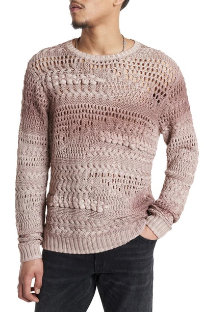 Shop John Varvatos Leone Mixed Stitch Sweater In Dried Petal