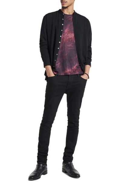 Shop John Varvatos Brooklyn Regular Fit Tie Dye Linen T-shirt In Black