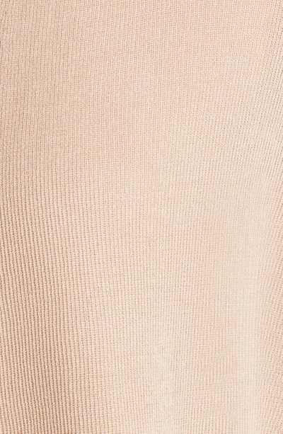 Anne Klein Peplum Long Cardigan In Latte