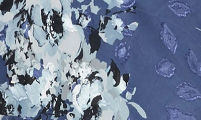 Alex Evenings 8175916 Tea Length Floral Print Formal Evening Dress In Wedgewood