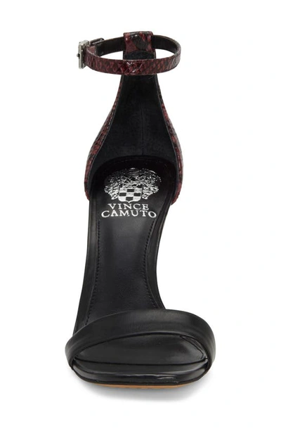 Shop Vince Camuto Lauralie Ankle Strap Sandal In Black, Dark Red Leather