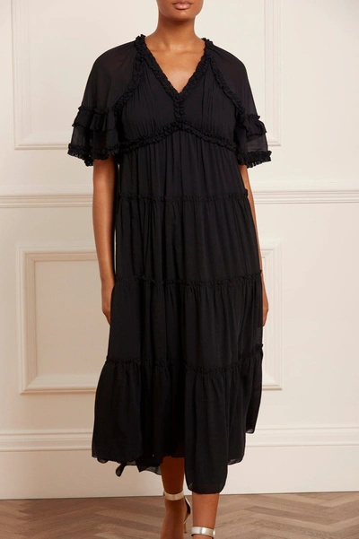Shop Needle & Thread Dora Chiffon Ankle Gown In Black