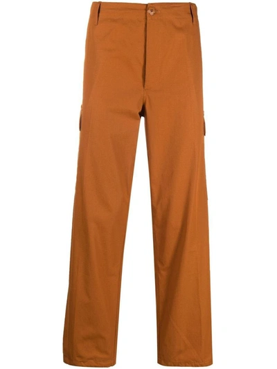 Shop Kenzo Straight-leg Cargo Trousers In Orange