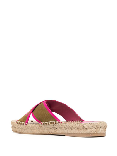 Shop Off-white Bookish Criss Cross Espadrilles In Green