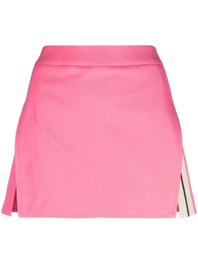 Shop Palm Angels Cotton Mini Skirt In Fuchsia