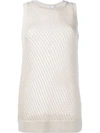 Vince Sleeveless Mesh-stitched Top In Larache