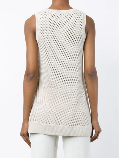 Shop Vince Sleeveless Mesh-stitched Top