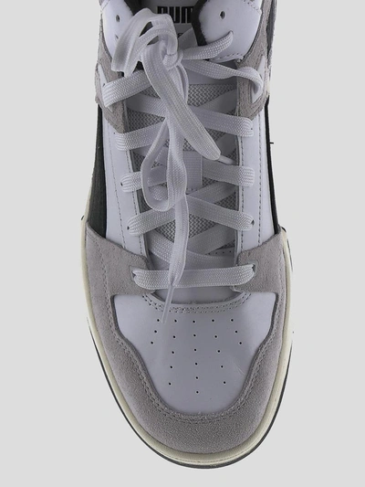 Shop Puma Sneakers In <p> White Sneaker In Leather With Suede Inserts