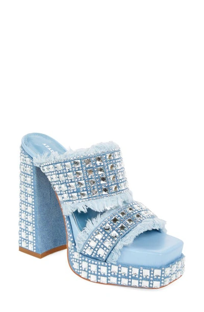 Shop Azalea Wang Kohana Platform Sandal In Blue