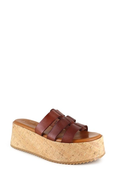 Shop Candies Kalma Platform Slide Sandal In Tan