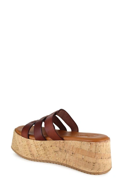 Candies Kalma Platform Slide Sandal In Tan