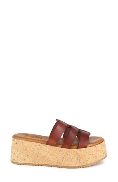 Candies Kalma Platform Slide Sandal In Tan
