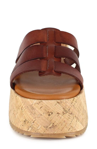 Candies Kalma Platform Slide Sandal In Tan