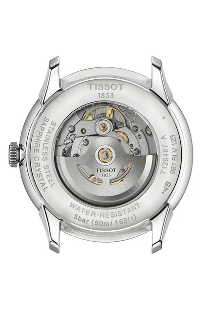 Tissot Men's Swiss Automatic Chemin Des Tourelles Powermatic 80 Stainless Steel Bracelet Watch 42mm In Steel/ Green
