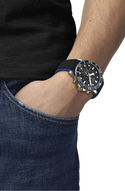 Tissot Seastar 1000 Chronograph Black Dial Textile Strap Men's Watch T120.417.17.051.03 In Black