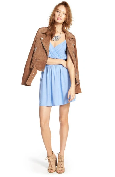 Shop Blanknyc Morning Suede Moto Jacket In Coffee Bean