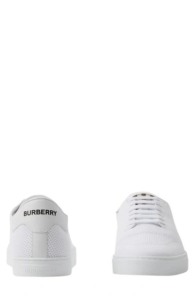 Shop Burberry Robin Knit Low Top Sneaker In Optic White