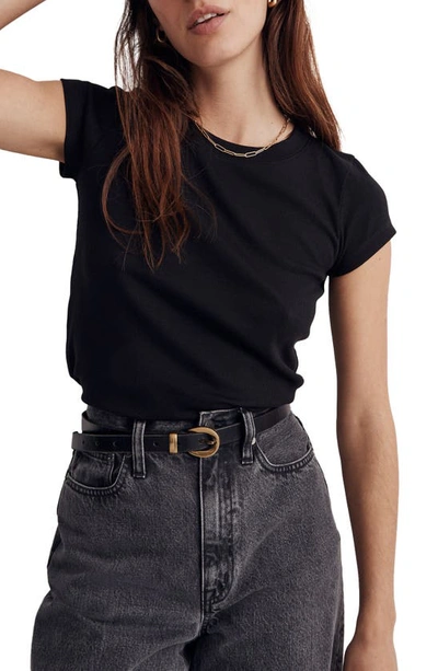 Shop Madewell Supima® Cotton Rib T-shirt In True Black