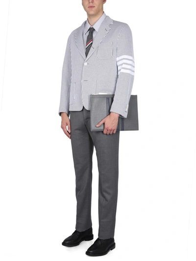 Shop Thom Browne Straight Fit Shirt In Grey
