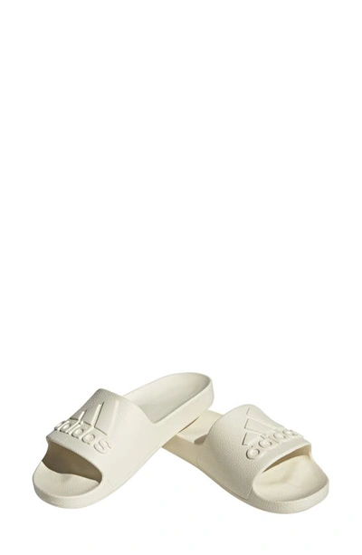 Shop Adidas Originals Adidas Adilette Aqua Slide Sandal In Off White/off White/off White