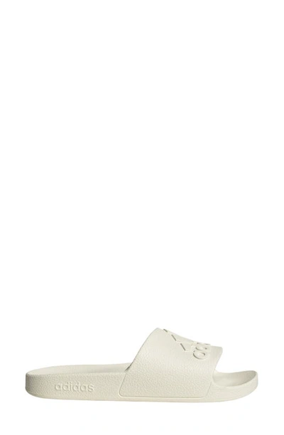 Adidas Originals Adilette Aqua Sportswear Slide Sandal In Off White/off White/off White