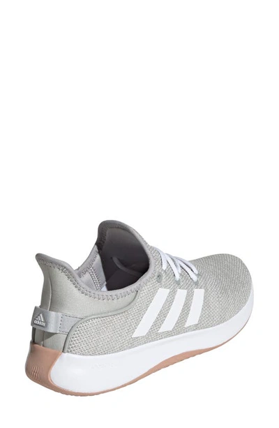 Adidas Originals Cloadfoam Pure Running Shoe In Grey/ White/ Silver Metallic