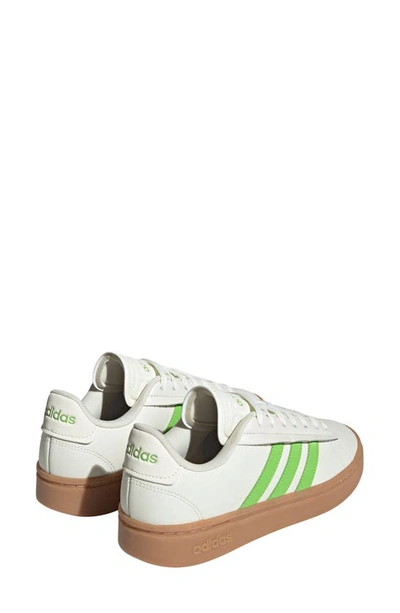 Adidas Originals Grand Court Alpha Tennis Sport Sneaker In Off White/lucid Lime/gum