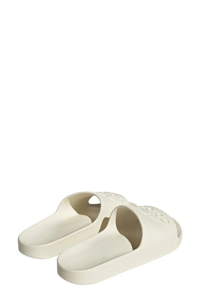 Adidas Originals Adilette Aqua Sportswear Slide Sandal In Off White/off White/off White