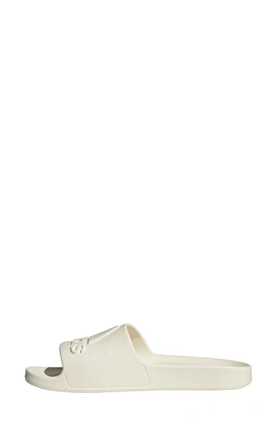 Adidas Originals Adilette Aqua Sportswear Slide Sandal In Off White/off White/off White