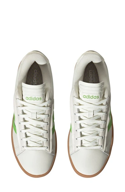 Adidas Originals Grand Court Alpha Tennis Sport Sneaker In Off White/lucid Lime/gum