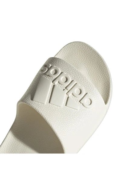 Adidas Originals Adilette Aqua Sportswear Slide Sandal In Off White/off White/off White