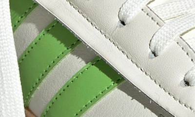 Adidas Originals Grand Court Alpha Tennis Sport Sneaker In Off White/lucid Lime/gum