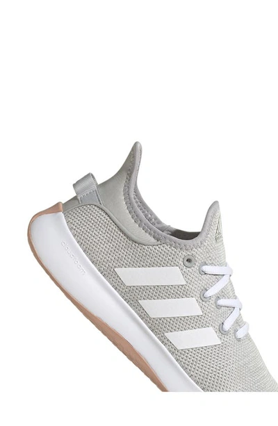 Adidas Originals Cloadfoam Pure Running Shoe In Grey/ White/ Silver Metallic