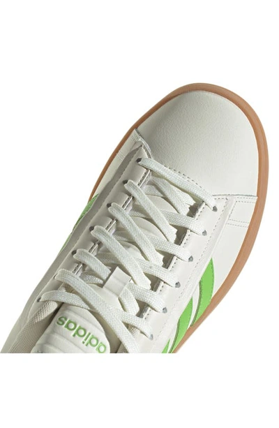 Adidas Originals Grand Court Alpha Tennis Sport Sneaker In Off White/lucid Lime/gum