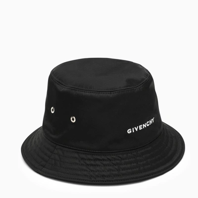 Shop Givenchy Black Bucket Hat In A Technical Fabric