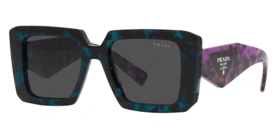 Shop Prada Women's Pr-23ys-06z5s0 Fashion 51mm Teal Tortoise Sunglasses In Blue