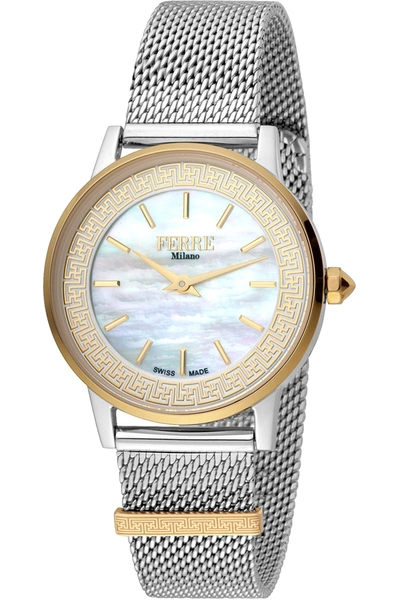 Shop Ferre Milano Women's Fashion 32mm Quartz Watch In Silver